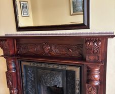 Wood Fireplace with insert and mirror