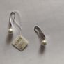 silver pendant and drop earrings with pearl Image 4