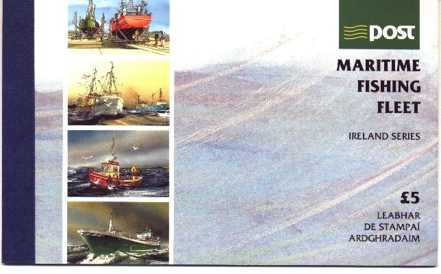 1991 Ireland Maritime Fishing Fleet Stamp Booklet Mint Never Hinged (MNH). Hibernian HB38. Ad shows photos of panes included
