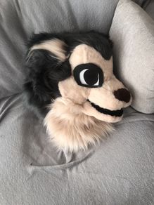 Grey wolf furry partial suit