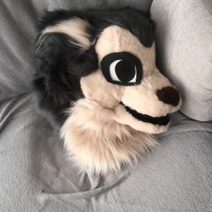 Grey wolf furry partial suit