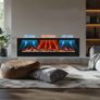 127cm Electric Fireplace Inserts, Recessed and Wall Mounted Fireplace Heater, Linear Fireplace/Thermostat, Remote & Touch Screen, Multicolor Flame, Timer, Log & Crystal, 750W/1500W Image 6