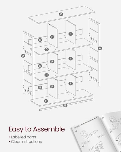 New 3 Tier Ladder Shelf Bookcase (Camel Brown) FREE P&P