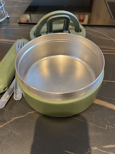 Kid lunch box with cutlery