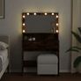Dressing Table with LED Smoked Oak 80x41x134.5 cm Image 2