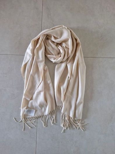 H&M Light Scarf Light beige 180x70cm