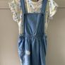 M&S 2 piece denim pinafore & floral tshirt Image 2