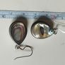 Vintage solid 925 sterling silver abalone shell drop earrings. Image 2