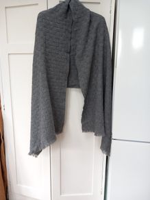 Fraas Large Grey Wool Wrap.