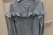 NEXT girls denim effect top
