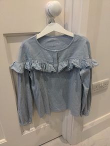 NEXT girls denim effect top