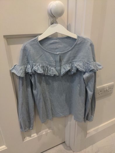 NEXT girls denim effect top