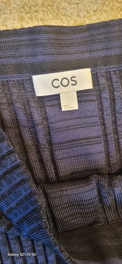 COS navy ribbed long skirt