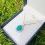 9ct Yellow Gold Agate Pendant & Chain Image 2