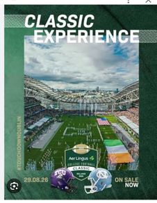 American football Aviva, half way line, half price, cost 250, sell 100 each.