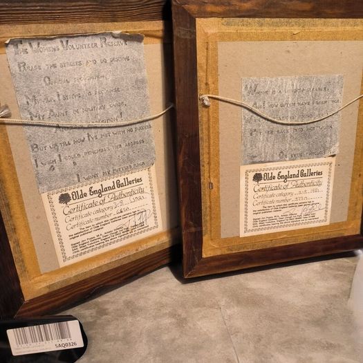 Rare Pair  of Orginal WWI Lithographs 1917 by Joyce Dennys