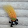 Vintage Halloween Skeleton Costume Troll Lapel Pin By Russ Orange Hair Used Please see pictures Image 2