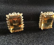 Sterling silver, citrine and white topaz earrings