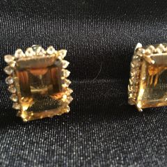 Sterling silver, citrine and white topaz earrings