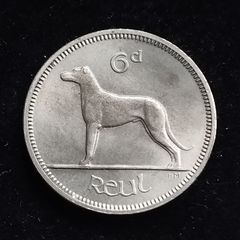 Ireland - 1966 - 6 Pence - Wolfhound - KM.13a - UNC - [263]