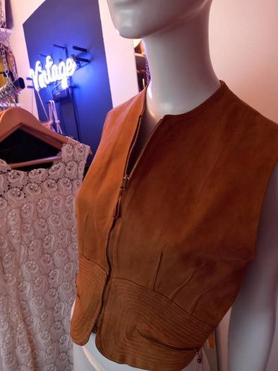 Suede 70s Waistcoat Bohemian Vintage Festival