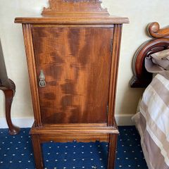 Antique Edwardian Pot Cupboard or Bedside Locker with Cable Holes. Media Cabinet Project