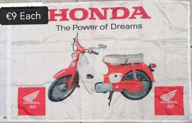Honda 50 motorcycle flag 3ft x 2ft.