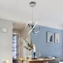 Modern Living Room LED Pendant Lights,Creative Adjustable Kitchen Light Fixture,26W Globe Chrome Ceiling Chandelier for Dining Room,Bedroom Image 3