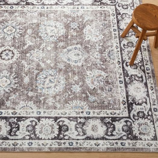 Traditional Area Rugs 60x110 cm Harmony Cashmere Style Soft Short Pile Vintage Rug - Carpet for Dining Room Easy To Clean