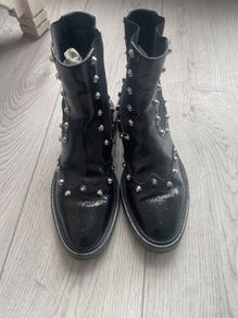 Balenciaga Black Studded Leather Boots