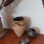 Fabulous Collection of Three Hand-Built Studio Pottery Vases with Organic Asymmetric Shapes, All Hand Made, Unknown Maker Different Makers, Pieces of Sculptural Art Image 2