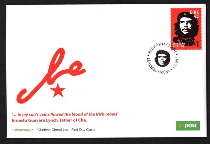2017 Ireland The 50th Anniversary of the Death of Che Guevara, 1928-1967 An Post First Day Cover (FDC)