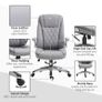 High Back Executive Office Chair, Height Adjustable PU Leather Ergonomic Chair, with Flip-up Arm, 360-Degree Swivel & Wheels, Grey Image 4