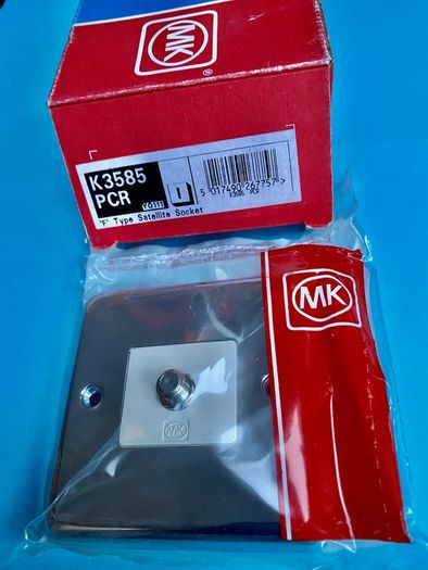 MK PCR K3585 "F" Type chrome plate satellite socket