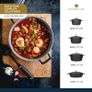 Casserole Dish With Lid, Medium 4L/24 cm, Lightweight Cast Aluminium, Induction Hob And Oven Safe, Black Image 8