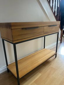 Oak 2 Drawer Console Table