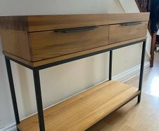 Oak 2 Drawer Console Table