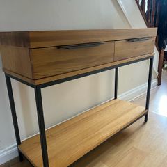 Oak 2 Drawer Console Table