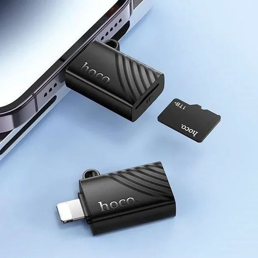 HOCO HB53 Mini iPhone To TF 2.0 Card Reader 480 Mbps Black