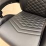 Office Chair with Leg Support, Black Leather Image 3