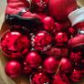 43 Red Christmas baubles Image 3