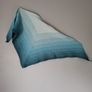 Handmade crochet triangle wool shawl wrap. Teal and mint gradient ombre shawl Image 5