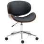 Vintage design office chair adjustable height 360 swivel Poplar wood synthetic upholstery 53 x 53 x 77-87 cm Image 2