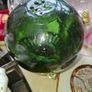 Green Glass Float with Shamrock, late 19th early 20th century. no chips or cracks Postage Available or Collection Image 2