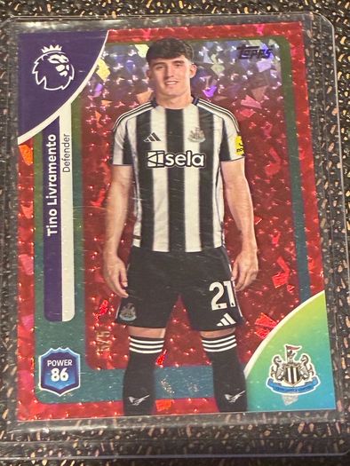 Tino Livramento 5/5 RARE Parallel Topps 2025/26 Newcastle United