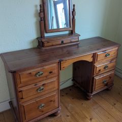 Pine Dresser/Dressing Table, Mirror, Drawers