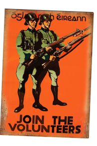 Irish army 1930s recruitment poster tin metal sign
