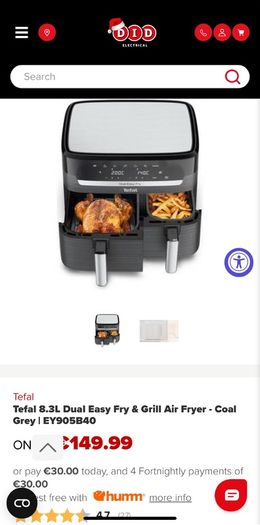 Tefal 8.3ltr Dual Gril & Fryer