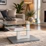 Rectangular Glass Coffee Table Modern Image 6