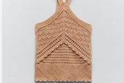 Zara tan crochet top